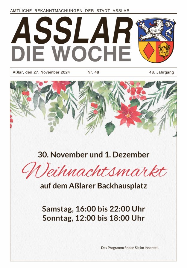 Asslar - Die Woche Titelblatt 48/2024