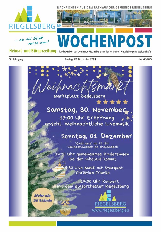 Riegelsberger Wochenpost Titelblatt 48/2024