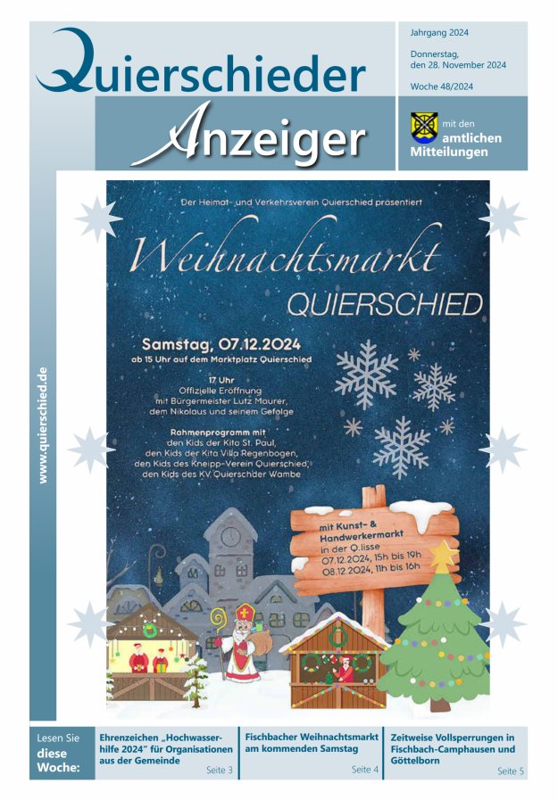 Quierschieder Anzeiger Titelblatt 48/2024