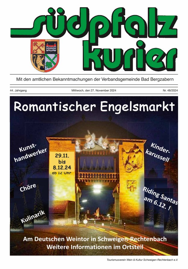 Südpfalz Kurier - VG Bad Bergzabern Titelblatt 48/2024