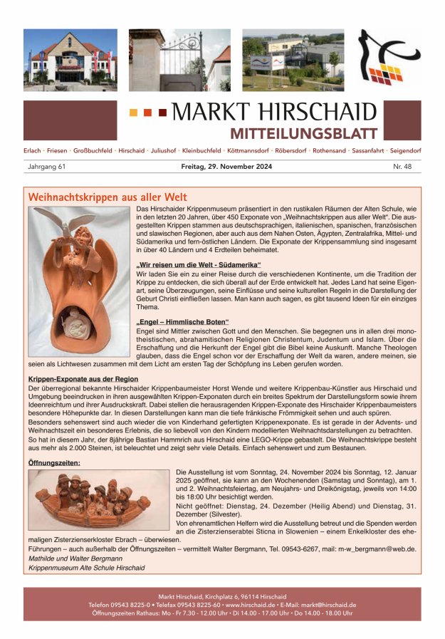 Mitteilungsblatt Markt Hirschaid Titelblatt 48/2024