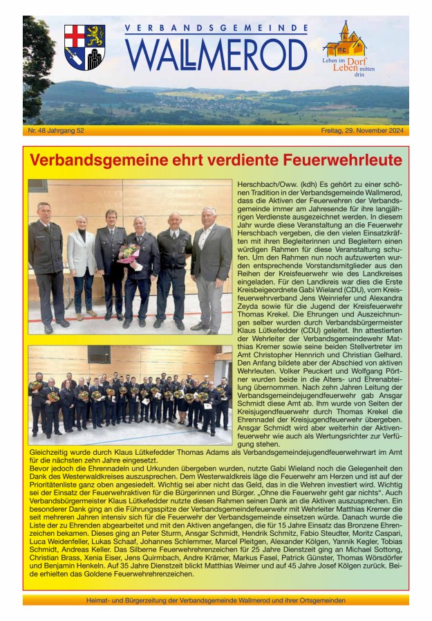 Wir über uns - Verbandsgemeinde Wallmerod Titelblatt 48/2024