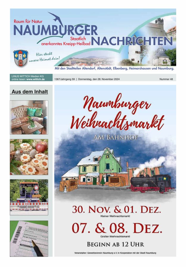 Naumburger Nachrichten Titelblatt 48/2024