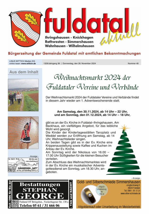 Fuldatal aktuell Titelblatt 48/2024