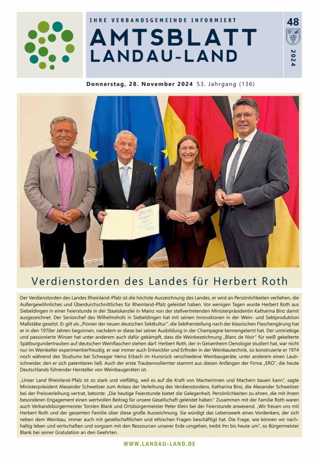 Amtsblatt VG Landau-Land Titelblatt 48/2024
