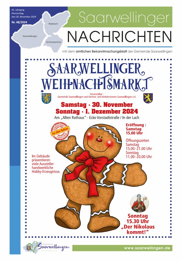 Saarwellinger Nachrichten Titelblatt 48/2024