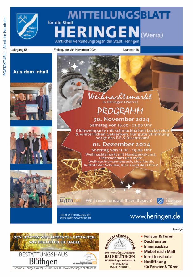Mitteilungsblatt Heringen Titelblatt 48/2024