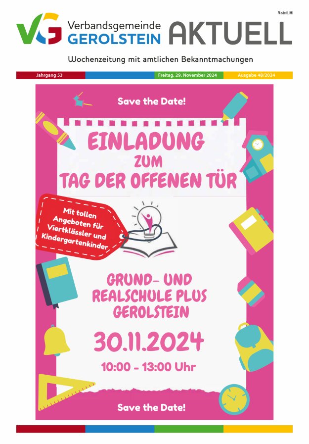 Verbandsgemeinde Gerolstein aktuell Titelblatt 48/2024