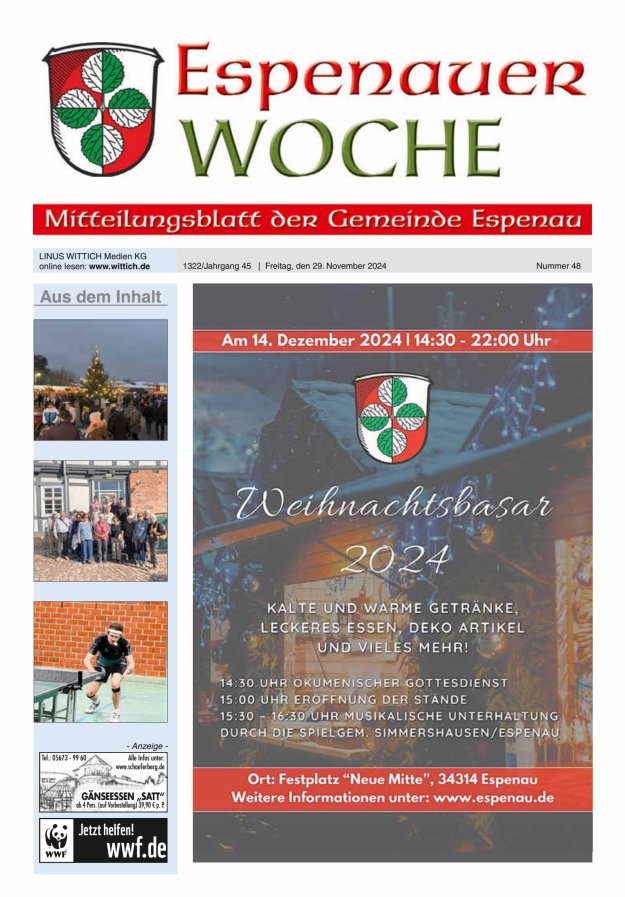 Espenauer Woche Titelblatt 48/2024