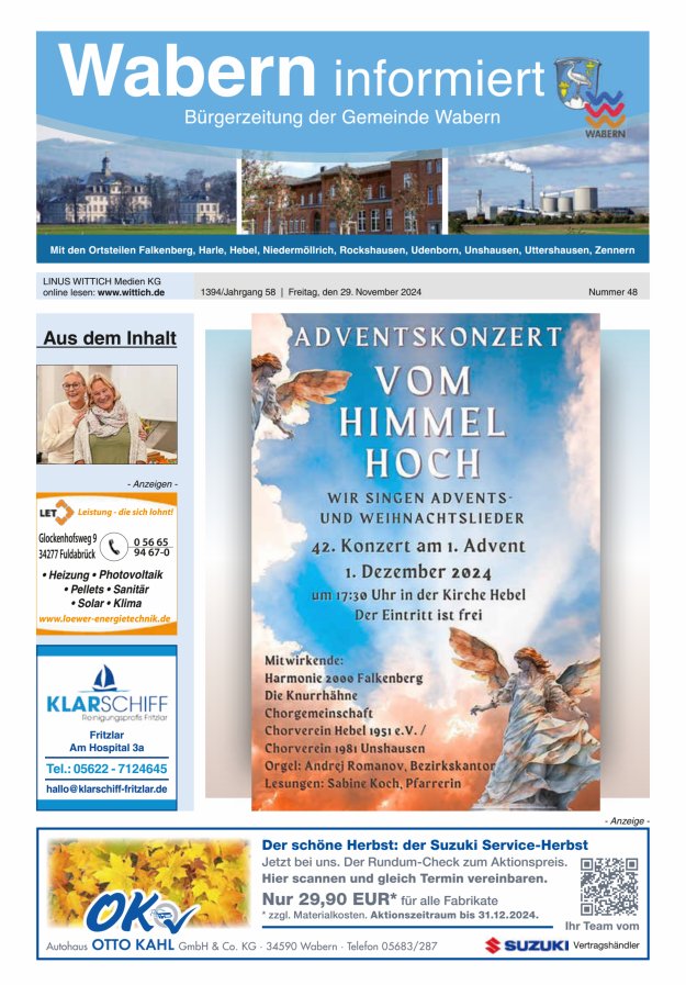 Wabern informiert Titelblatt 48/2024