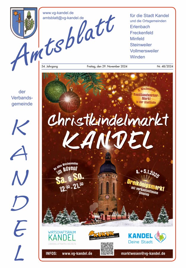 Amtsblatt VG Kandel Titelblatt 48/2024