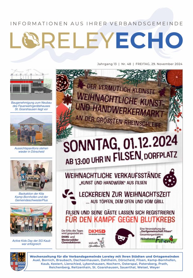 Loreley-Echo - Mitteilungsblatt der Verbandsgemeinde Loreley Titelblatt 48/2024