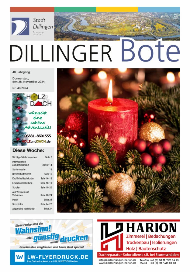 Dillinger Bote Titelblatt 48/2024