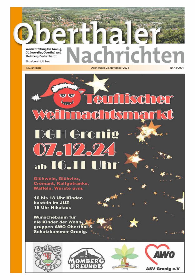 Oberthaler Nachrichten Titelblatt 48/2024