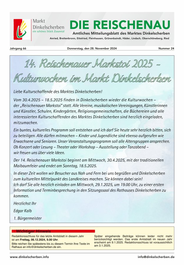 Die Reischenau Titelblatt 24/2024
