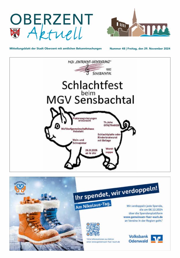 Oberzent aktuell Titelblatt 48/2024