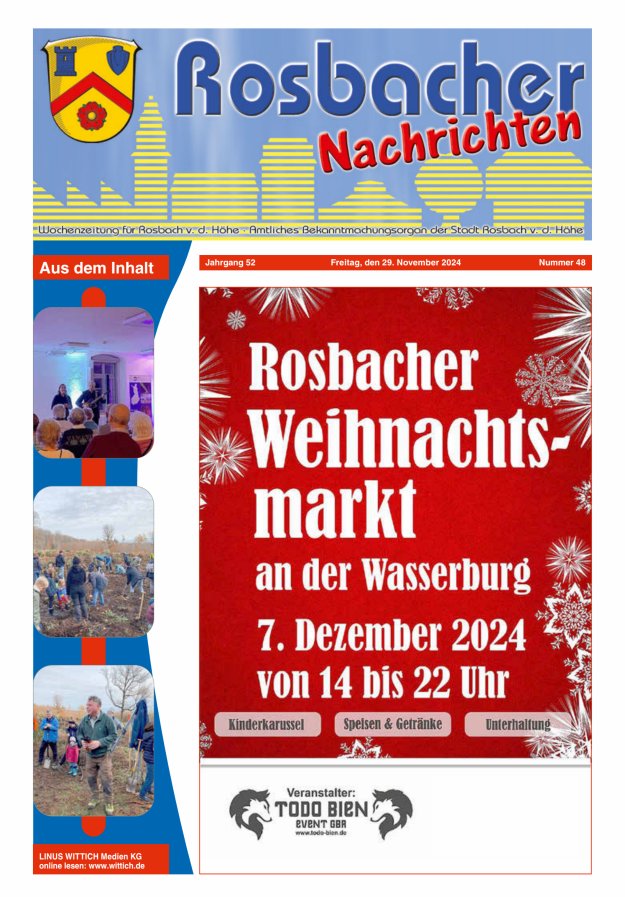 Rosbacher Nachrichten Titelblatt 48/2024