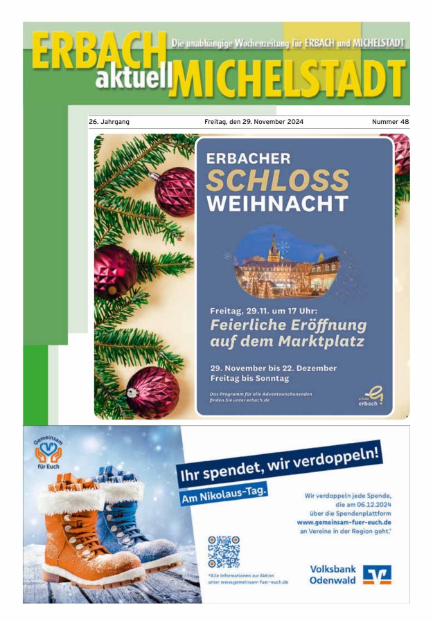 Erbach-Michelstadt aktuell Titelblatt 48/2024