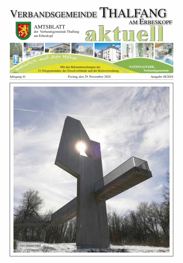 Thalfang aktuell - Amtsblatt VG Thalfang Titelblatt 48/2024