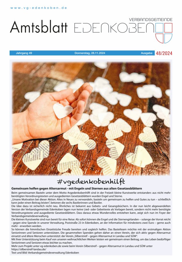Amtsblatt VG Edenkoben Titelblatt 48/2024
