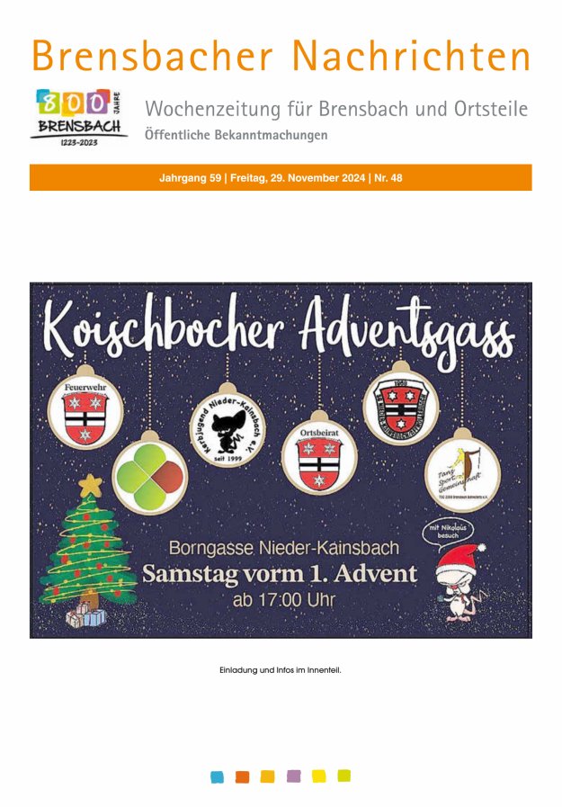 Brensbacher Nachrichten Titelblatt 48/2024