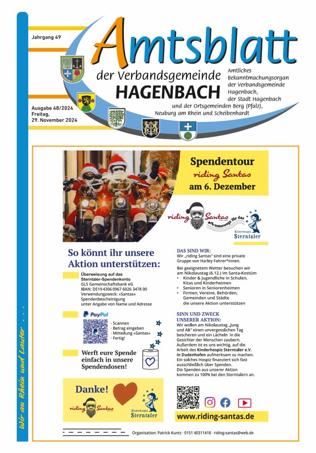 Amtsblatt der VG Hagenbach Titelblatt 48/2024