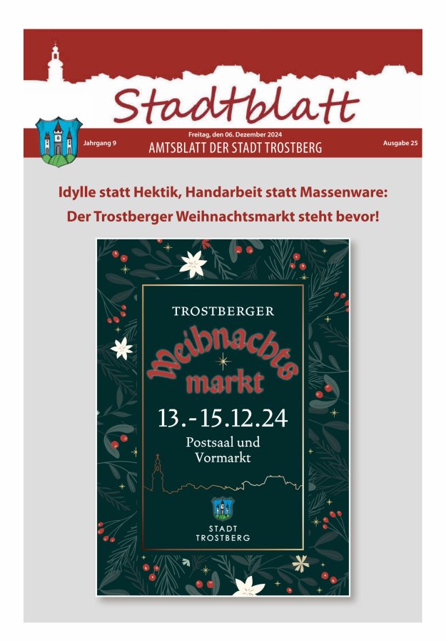 Stadtblatt Trostberg an der Alz Titelblatt 25/2024