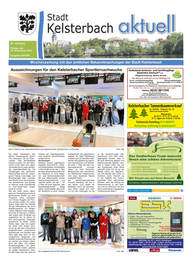 Kelsterbach aktuell Titelblatt 48/2024