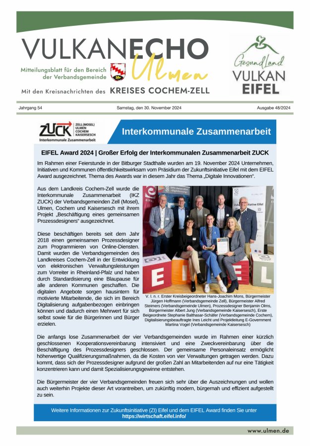Vulkan Echo VG Ulmen Titelblatt 48/2024