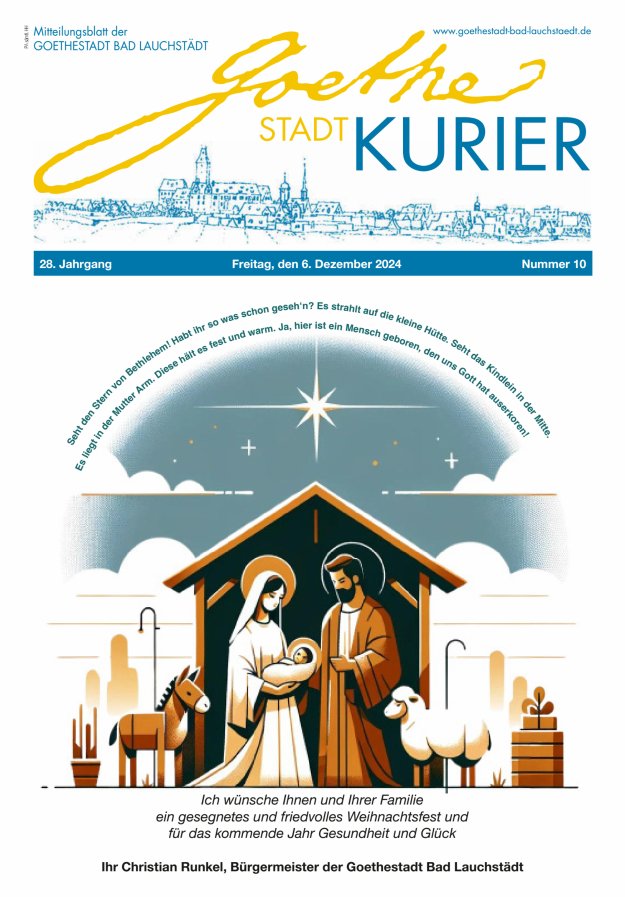 Goethestadt Kurier - Mitteilungsblatt der Goethestadt Bad Lauchstädt Titelblatt 10/2024