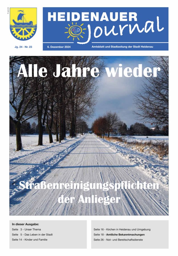 Heidenauer Journal - Amtsblatt und Stadtzeitung der Stadt Heidenau Titelblatt 23/2024