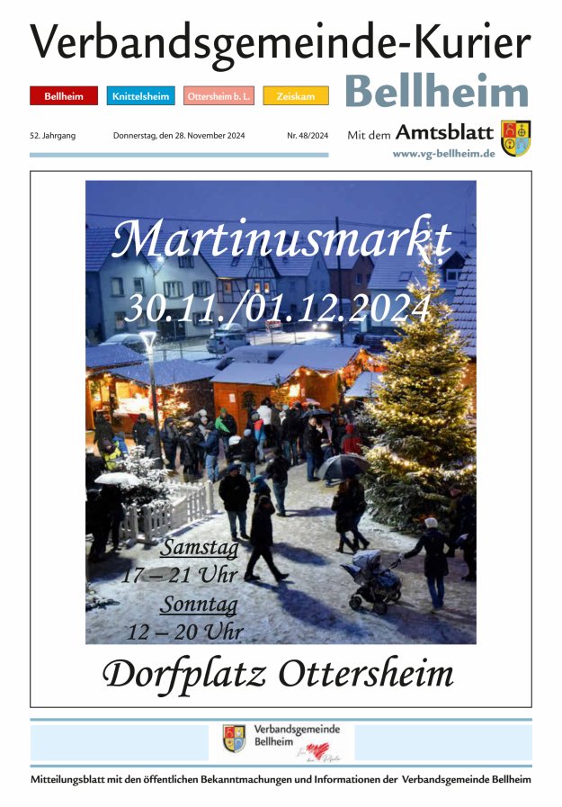 Verbandsgemeinde-Kurier Bellheim Titelblatt 48/2024