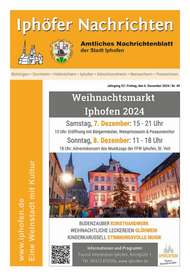 Iphöfer Nachrichten Titelblatt 49/2024