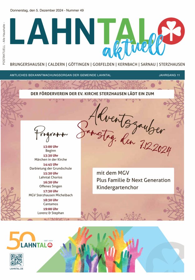 Amtliches Bekanntmachungsorgan der Gemeinde Lahntal Titelblatt 49/2024