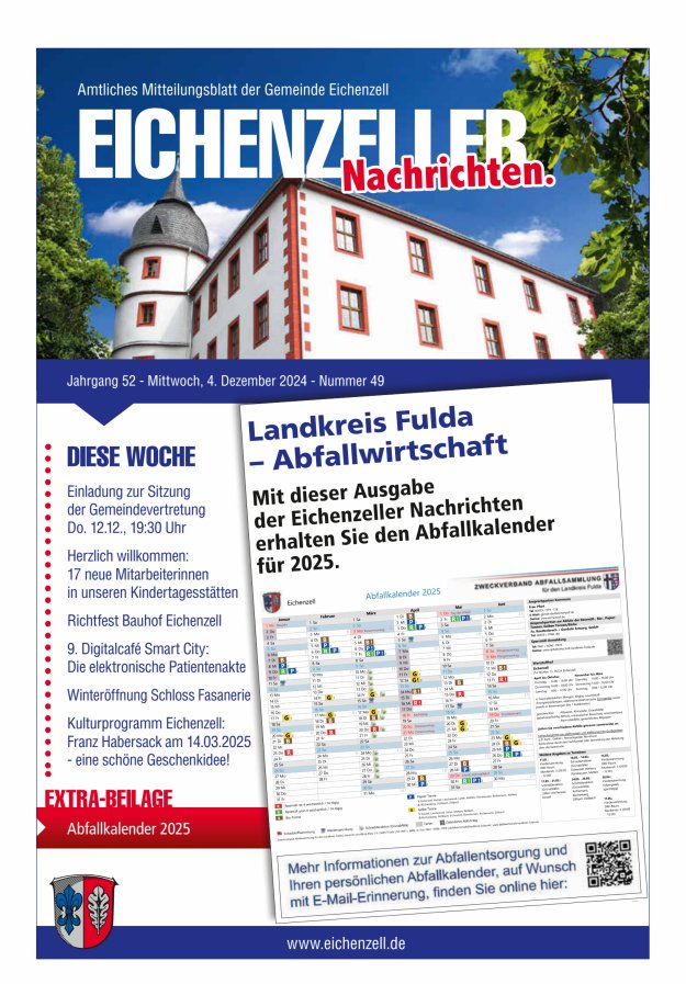 Amtliches Mitteilungsblatt der Gemeinde Eichenzell Titelblatt 49/2024