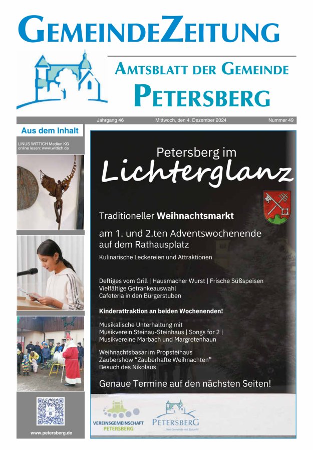 Amtsblatt Blickpunkt Petersberg Titelblatt 49/2024