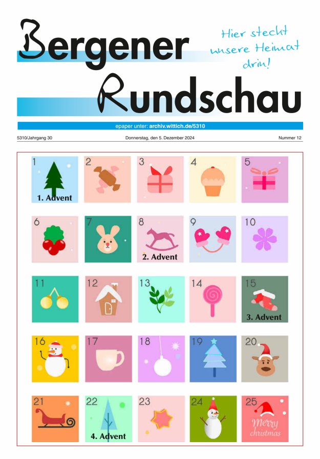 Bergener Rundschau Titelblatt 12/2024