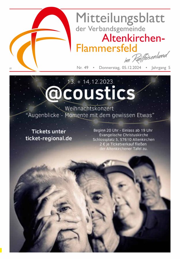 Mitteilungsblatt Verbandsgemeinde Altenkirchen-Flammersfeld Ausg Flammersfeld Titelblatt 49/2024