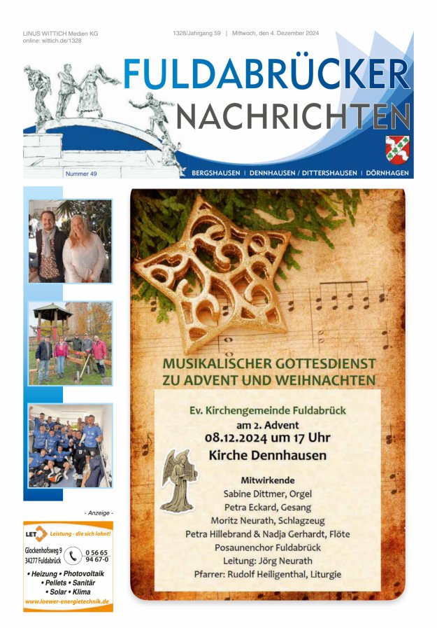 Fuldabrücker Nachrichten Titelblatt 49/2024