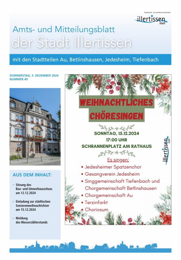 Amts- und Mitteilungsblatt Stadt Illertissen Titelblatt 49/2024