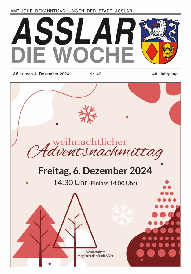Asslar - Die Woche Titelblatt 49/2024