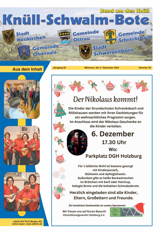 Knüll-Schwalm-Bote Titelblatt 49/2024
