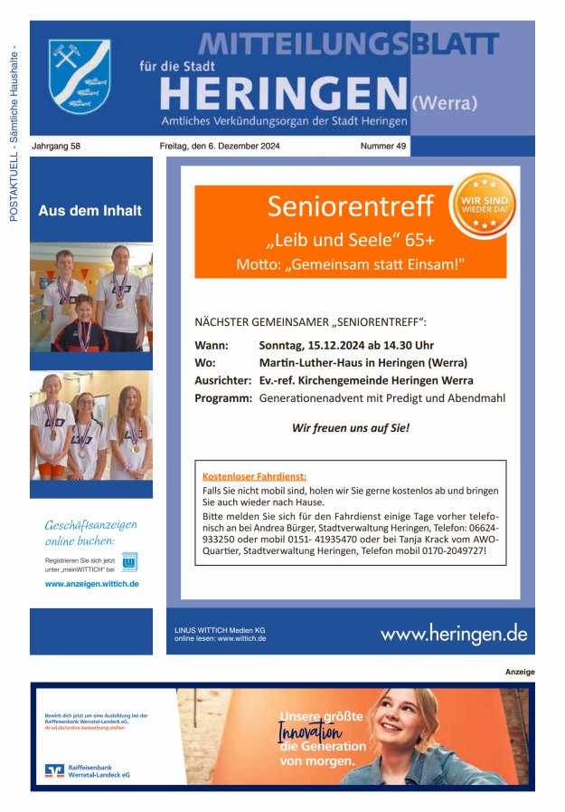 Mitteilungsblatt Heringen Titelblatt 49/2024