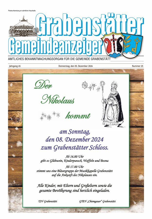 Grabenstätter Gemeindeanzeiger Titelblatt 25/2024