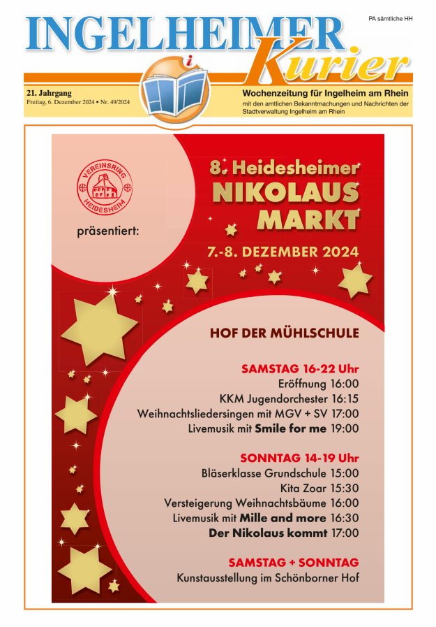 Ingelheimer Kurier Titelblatt 49/2024