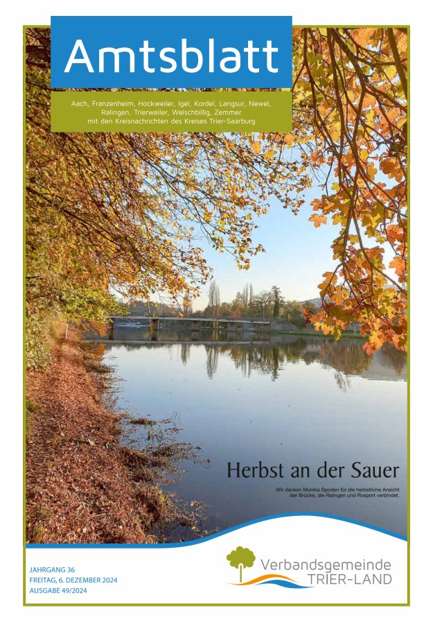 Amtsblatt VG Trier-Land Titelblatt 49/2024