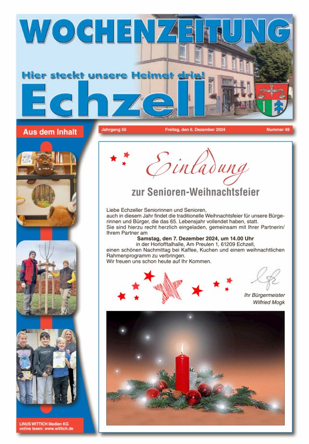 Wochenzeitung für die Gemeinde Echzell Titelblatt 49/2024