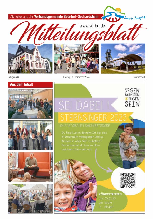 Aktuelles aus der VG Betzdorf-Gebhardshain Ausgabe Gebhardshain Titelblatt 49/2024