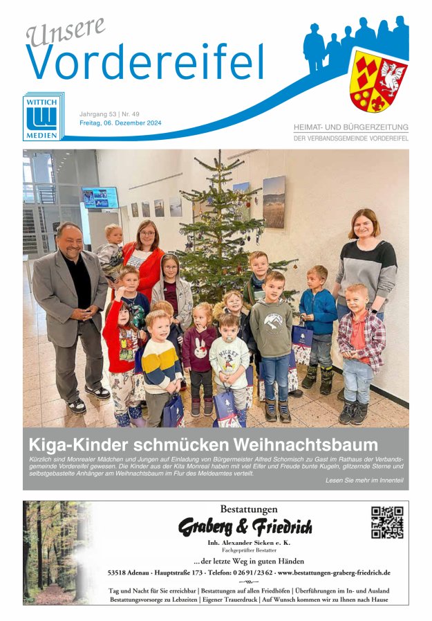 Mitteilungsblatt Vordereifel - Heimat- u Bürgerzeitung der VG Vordereifel Titelblatt 49/2024