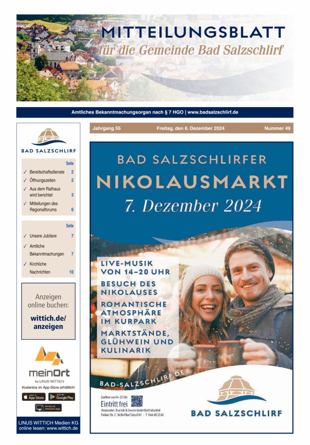 Amtliches Bekanntmachungsorgan der Gemeinde Bad Salzschlirf Titelblatt 49/2024